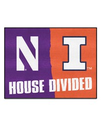 House Divided Northwestern / Illinois House Divided Mat by   