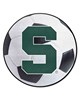 Fan Mats  LLC Michigan State Spartans Soccer Ball Mat White