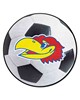 Fan Mats  LLC Kansas Jayhawks Soccer Ball Mat White