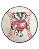 Fan Mats  LLC Wisconsin Badgers Baseball Mat White