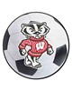 Fan Mats  LLC Wisconsin Badgers Soccer Ball Mat White