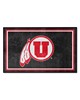 Fan Mats  LLC Utah Utes 4x6 Rug Black