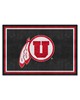 Fan Mats  LLC Utah Utes 5x8 Rug Black