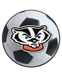 Wisconsin Badgers Soccer Ball Mat by   