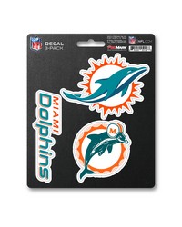 Miami Dolphins Decal 3-pk by   