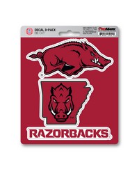 Arkansas Razorbacks Decal 3-pk by   