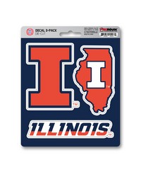 Illinois Illini Decal 3-pk by   