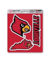 Louisville Cardinals Decal 3-pk by   