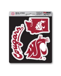 Washington State Cougars Decal 3-pk by   