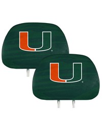 Miami Hurricanes Printed Headrest Cover by   