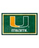 Fan Mats  LLC Miami Hurricanes 4x6 Rug Green