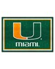 Fan Mats  LLC Miami Hurricanes 5x8 Rug Green