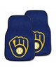 Fan Mats  LLC Milwaukee Brewers 2-pc Carpet Car Mat Set Navy