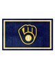 Fan Mats  LLC Milwaukee Brewers 4x6 Rug Navy