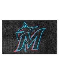 Miami Marlins 4x6 Logo Mat Landscape by   