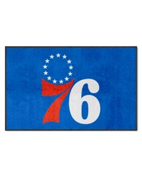 Philadelphia 76ers 4x6 Logo Mat Landscape by   