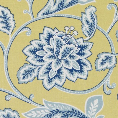 Duralee DE42574 542 BLUE YELLOW in WHITMORE TRADITIONAL EXCL PRNT Yellow Multipurpose COTTON  Blend