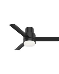 Casablanca 44 inch Gilmour Matte Black Low Profile Damp Rated Ceiling Fan with LED Light Kit by   