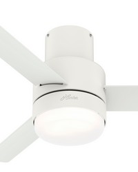 Casablanca 44 inch Gilmour Matte White Low Profile Damp Rated Ceiling Fan with LED Light Kit by   