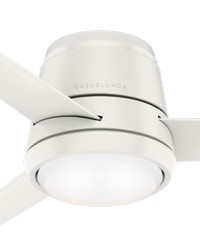 Casablanca 44 inch Commodus Fresh White Low Profile Ceiling Fan with LED Light Kit and Wall Control by   