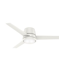 Casablanca 54 inch Commodus Fresh White Low Profile Ceiling Fan with LED Light Kit and Wall Control by   