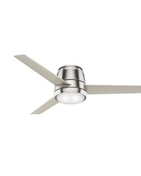 Casablanca 54 inch Commodus Brushed Nickel Low Profile Ceiling Fan with LED Light Kit and Wall Control by   