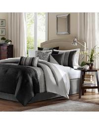 Madison Park Amherst Comforter Set Queen Black by   