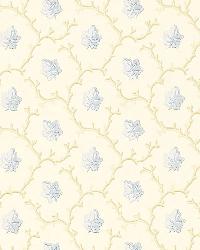 CORAL LEAF BLUE by  Schumacher Wallpaper 