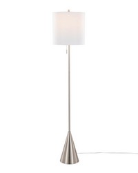 Cone 64in Metal Floor Lamp Brushed Nickel by   