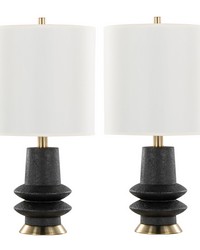 Lloyd 26in Polyresin Table Lamp  Sanded Matte Black Polyresin by   