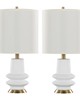 Lumisource Lloyd 26in Polyresin Table Lamp  - Set of 2 Sanded Matte White Polyresin