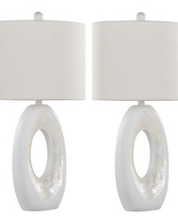 Pearl 29in Polyresin Table Lamp Matte White Polyresin by   