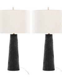 Kona 31in Polyresin Table Lamp Matte Black Polyresin by   