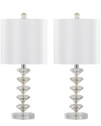 Diamond Stacked 23in Crystal Table Lamp Clear Crystal by   