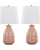 Lumisource Claudia 20in Ceramic Accent Lamp - Set of 2 Rose Tan Ceramic