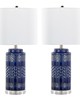 Lumisource Casa 21in Ceramic Table Lamp - Set of 2 Glossy Navy Ceramic