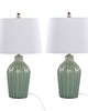 Lumisource Rockwell 23in Ceramic Table Lamp - Set of 2 Sage Crackle Ceramic