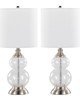 Lumisource Belle 20in Glass Accent Lamp - Set of 2 Clear Wrinkle Glass