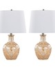 Lumisource Gloria Round 20in Glass Accent Lamp - Set of 2 Clear Champagne Lustre Glass