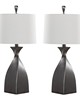 Lumisource Curvo 30in Polyresin Table Lamp - Set of 2 Rubbed Grey Slate Polyresin