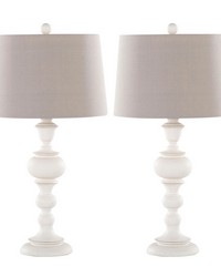 Morocco 30in Poly Table Lamp Distressed Off-white by   