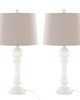 Lumisource Winston 32in Poly Table Lamp - Set of 2 Distressed Off-White Poly