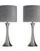 Lumisource Lenuxe 24in Metal Table Lamp - Set of 2 Brushed Nickel