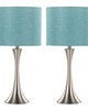 Lumisource Lenuxe 24in Metal Table Lamp - Set of 2 Brushed Nickel