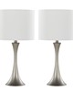 Lumisource Lenuxe 24in Metal Table Lamp - Set of 2 Frosted Silver Metal