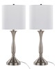 Lumisource Sawyer 25in Metal Table Lamp With USB - Set of 2 Brushed Nickel