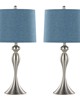 Lumisource Ashland 27in Metal Table Lamp - Set of 2 Brushed Nickel