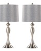 Lumisource Ashland 27in Metal Table Lamp - Set of 2 Brushed Nickel