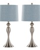 Lumisource Ashland 27in Metal Table Lamp - Set of 2 Brushed Nickel