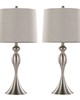 Lumisource Ashland 27in Metal Table Lamp - Set of 2 Brushed Nickel